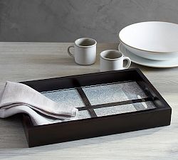 Wood Framed Textile Tray - Medium