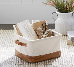 Carlo Canvas &amp; Leather Utility Basket