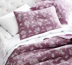 Emilia Embroidered Organic Percale Sheet Set