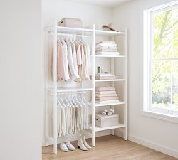 Essential Walk-In Closet by Hold Everything, 5' Hanging System with Shelves​