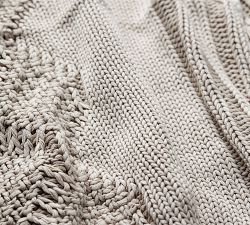 Stonewashed Cable Knit Throw