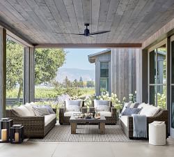 Torrey Wicker Slope Arm Outdoor Sofa (86")