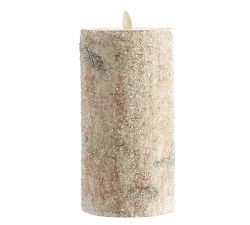 Premium Flickering Flameless Wax Pillar Candles - Sugared Birch