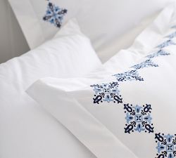 Tile Embroidered Organic Sham