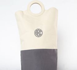 Canvas Gray Laundry Hamper Tote