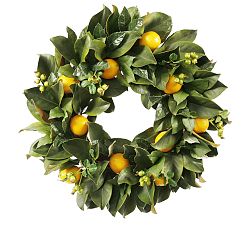 Faux Magnolia &amp; Lemon Wreath