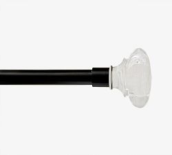 Open Box: Antique Bronze Glass Square Finial - Set of 2