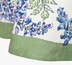 Wisteria Blockprint Cotton Round Tablecloth