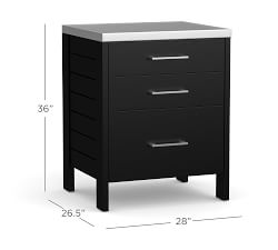 Malibu Metal Outdoor Kitchen 3-Drawer Cabinet - Thumbnail 2