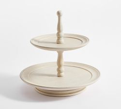 Turned Wood Tiered Stand