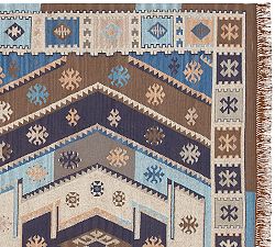 Gianna Outdoor Kilim Rug Swatch- Indigo