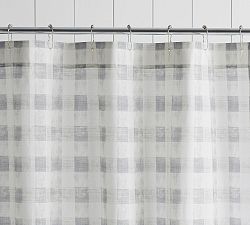 Open Box: Rhett Check Organic Shower Curtain
