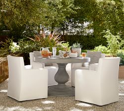 Jake Slipcovered Outdoor Dining Side Chair &amp; Armchair