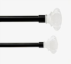 Open Box: Antique Bronze Glass Square Finial - Set of 2