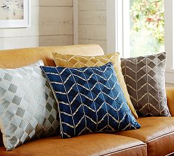 Phulkari Embroidered Chevron Pillow Cover
