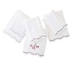 Scalloped Dot Organic Embroidered Towel