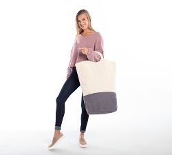Canvas Gray Laundry Hamper Tote