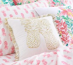 Lilly Pulitzer Flamenco Pineapple Embroidered Filled Pillow