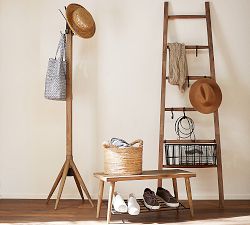 Lucy Mango Wood Shoe Rack with Bench (30")