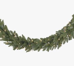 Open Box: Tree Classics by Balsam Hill Lit Faux Kennedy Fir Wreath &amp; Garland