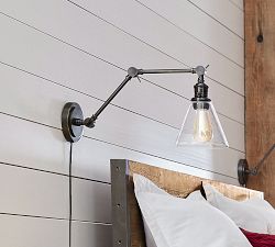 Flared Glass Plug-In Articulating Sconce (15'')