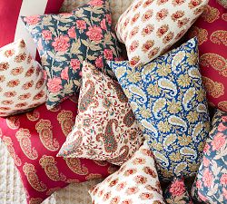 Mahal Block Print Outdoor Lumbar Pillow