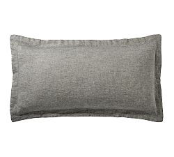 Open Box: Belgian Flax Linen Sham, King Set of 3 - Heathered Charcoal