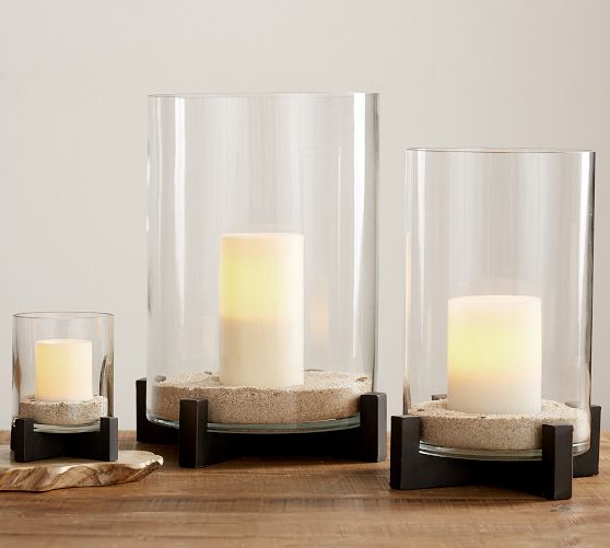 Brooks Cross Bar Hurricane Candle Holder