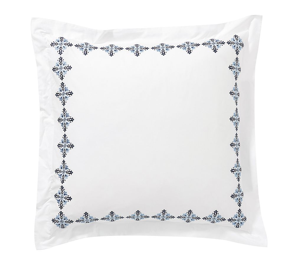 Tile Embroidered Organic Sham by Pottery Barn