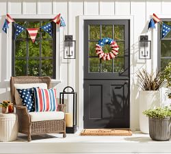 Star Striped Reversible Outdoor Pillow