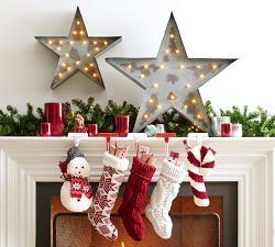 Cozy Teddy Candy Cane Shaped Stocking