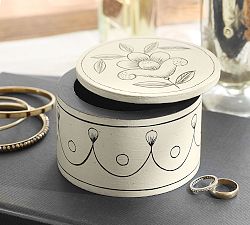 Ivory &amp; Black Hand Painted Box