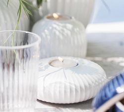 Kähler Hammershoi White Porcelain Tealight Holder, Set of 3