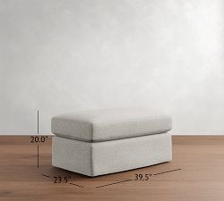 PB Comfort Modern Square Arm Slipcovered Ottoman and a Half