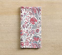 Phoebe Block Print Cotton Napkins - Set of 4