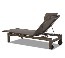 Tropez Faux Teak Single Chaise Lounge, Shadow