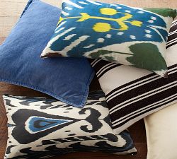 Aria Ikat Print Silk Lumbar Pillow Cover