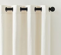 Open Box: Emery Linen Matte Black Grommet Blackout Curtain, 50 x 96" - Ivory