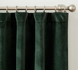 Custom Velvet Twill Blackout Curtain - Hunter