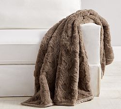 Faux Fur Crackle Throw