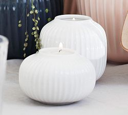Kähler Hammershoi White Porcelain Tealight Holder, Set of 3