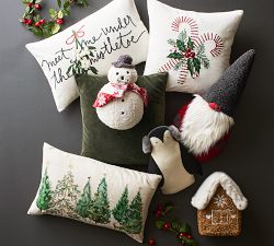Cozy Teddy Gingerbread House Shaped Pillow