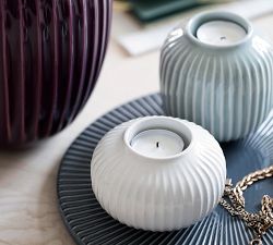 Kähler Hammershoi White Porcelain Tealight Holder, Set of 3