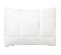 Open Box: European Flax Linen Waffle Comforter Sham, Standard, Set of 2 - White