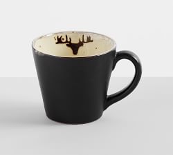 Rustic Reindeer Stoneware Mugs - Set of 4