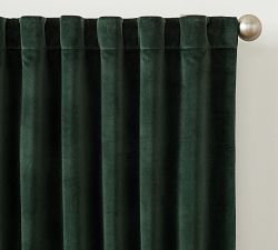 Custom Velvet Twill Blackout Curtain - Hunter