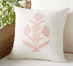 Outdoor Aleyna Floral Reversible Striped Pillow