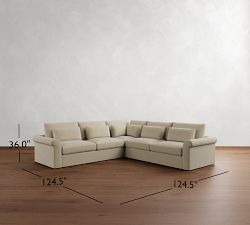 Westwood Roll Arm Deep Seat 3-Piece L-Shaped Sectional (125")