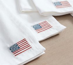 American Flag Icon Cotton/Linen Napkins - Set of 4