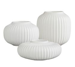 Kähler Hammershoi White Porcelain Tealight Holder, Set of 3